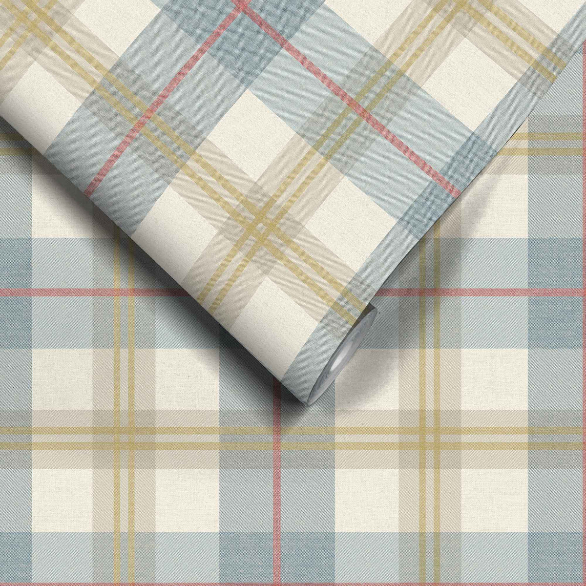Tartanowski Denim Blue wallpaper by Woodchip & Magnolia