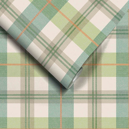 Tartanowski Olive Green wallpaper by Woodchip & Magnolia