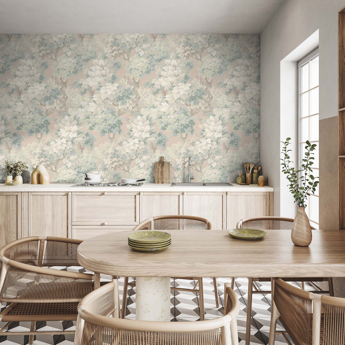 Ennerdale Rustic Rose wallpaper by Woodchip & Magnolia