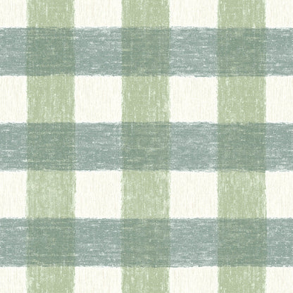 Vichy Check Hunter Green wallpaper by Woodchip & Magnolia