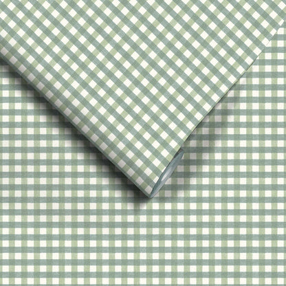 Vichy Check Hunter Green wallpaper by Woodchip & Magnolia