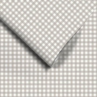 Vichy Check Latte wallpaper by Woodchip & Magnolia