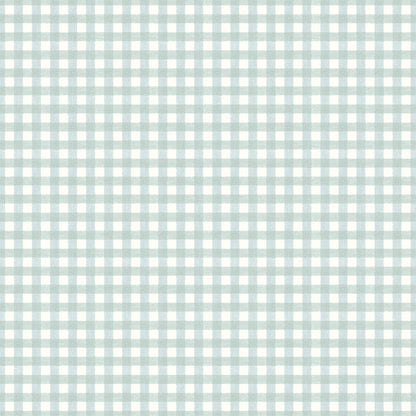 Vichy Check Duck Egg wallpaper by Woodchip & Magnolia