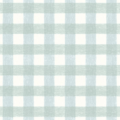 Vichy Check Duck Egg Linen Fabric