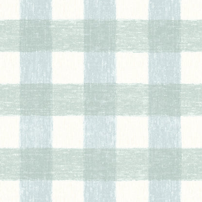 Vichy Check Duck Egg wallpaper by Woodchip & Magnolia