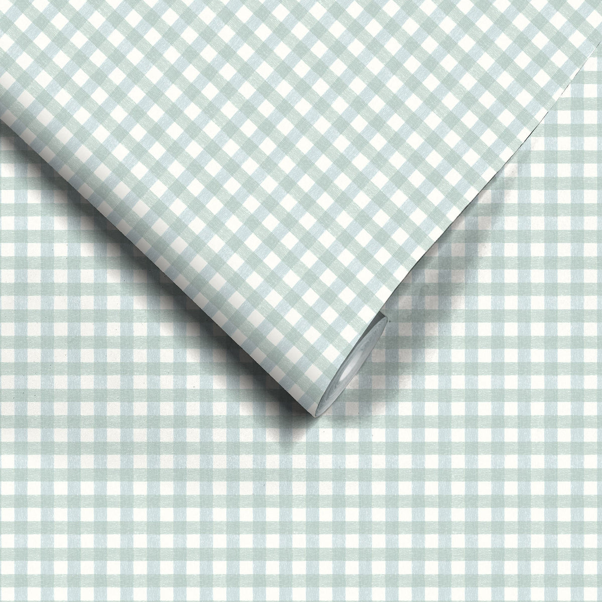 Vichy Check Duck Egg wallpaper by Woodchip & Magnolia