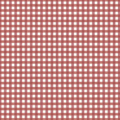Vichy Check Bramble wallpaper by Woodchip & Magnolia
