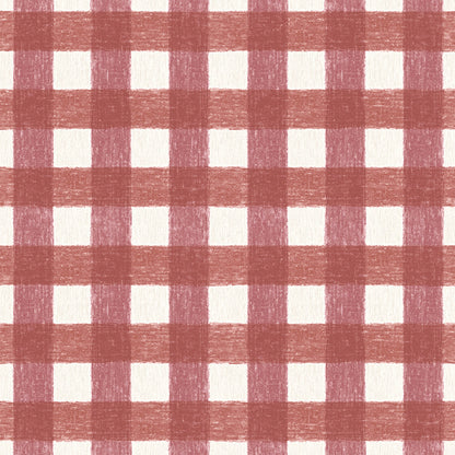 Vichy Check Bramble wallpaper by Woodchip & Magnolia