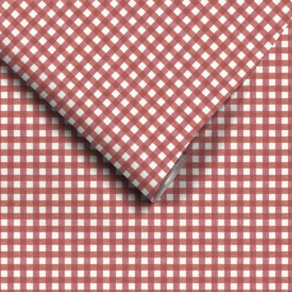 Vichy Check Bramble wallpaper by Woodchip & Magnolia