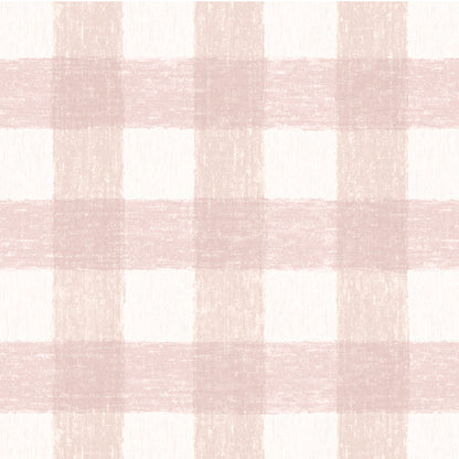 Vichy Check Blush wallpaper by Woodchip & Magnolia