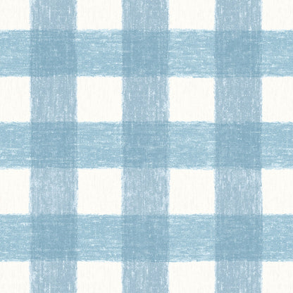 Vichy Check Sky Blue wallpaper by Woodchip & Magnolia