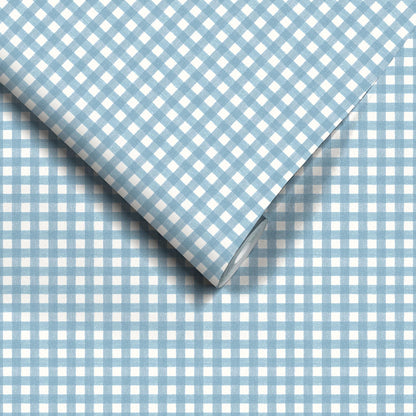 Vichy Check Sky Blue wallpaper by Woodchip & Magnolia