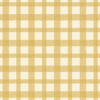 Buffalo Plaid Amber Linen Fabric