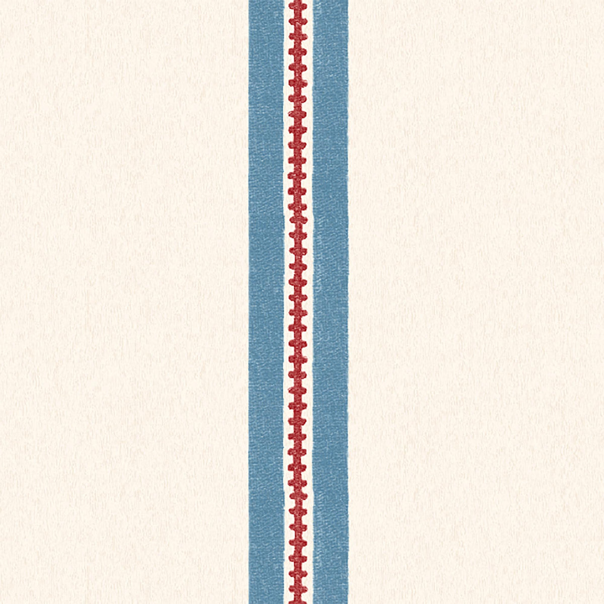Ziggy Stripe Harbour Blue Linen Fabric