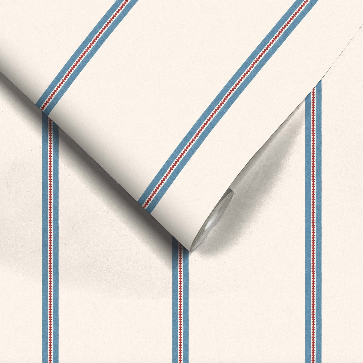 Ziggy Stripe Harbour Blue wallpaper by Woodchip & Magnolia