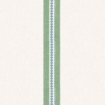 Ziggy Stripe Verdigris Linen Fabric
