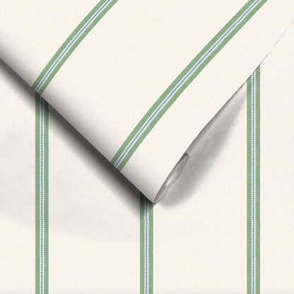 Ziggy Stripe Verdigris wallpaper by Woodchip & Magnolia