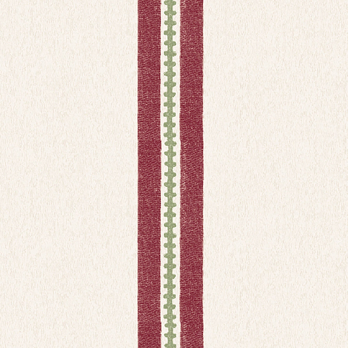 Ziggy Stripe Scarlet Linen Fabric
