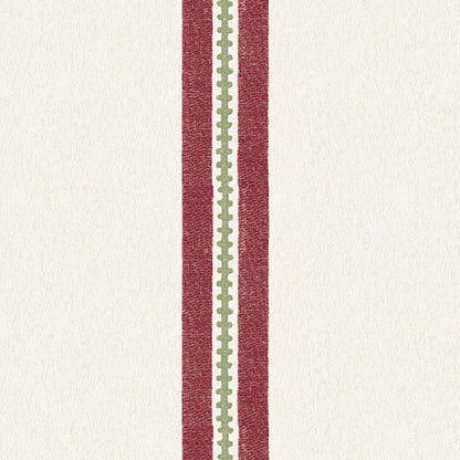 Ziggy Stripe Scarlet Linen Fabric