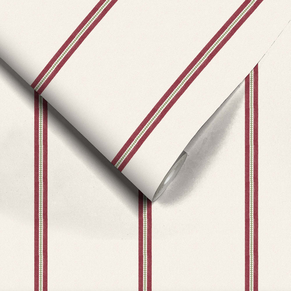 Ziggy Stripe Scarlet wallpaper by Woodchip & Magnolia