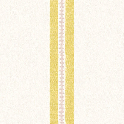 Ziggy Stripe Sunshine Yellow Linen Fabric