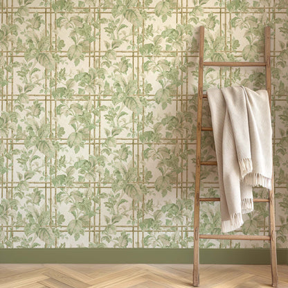 Verdant Trellis Laurel Wallpaper