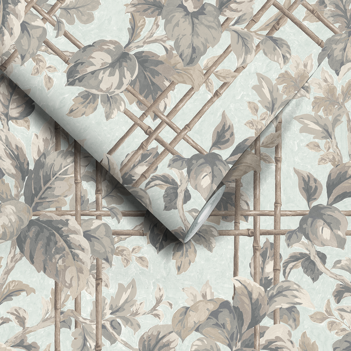 Verdant Trellis Celadon Wallpaper