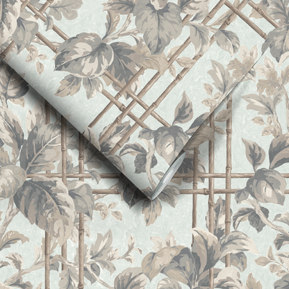 Verdant Trellis Celadon Wallpaper