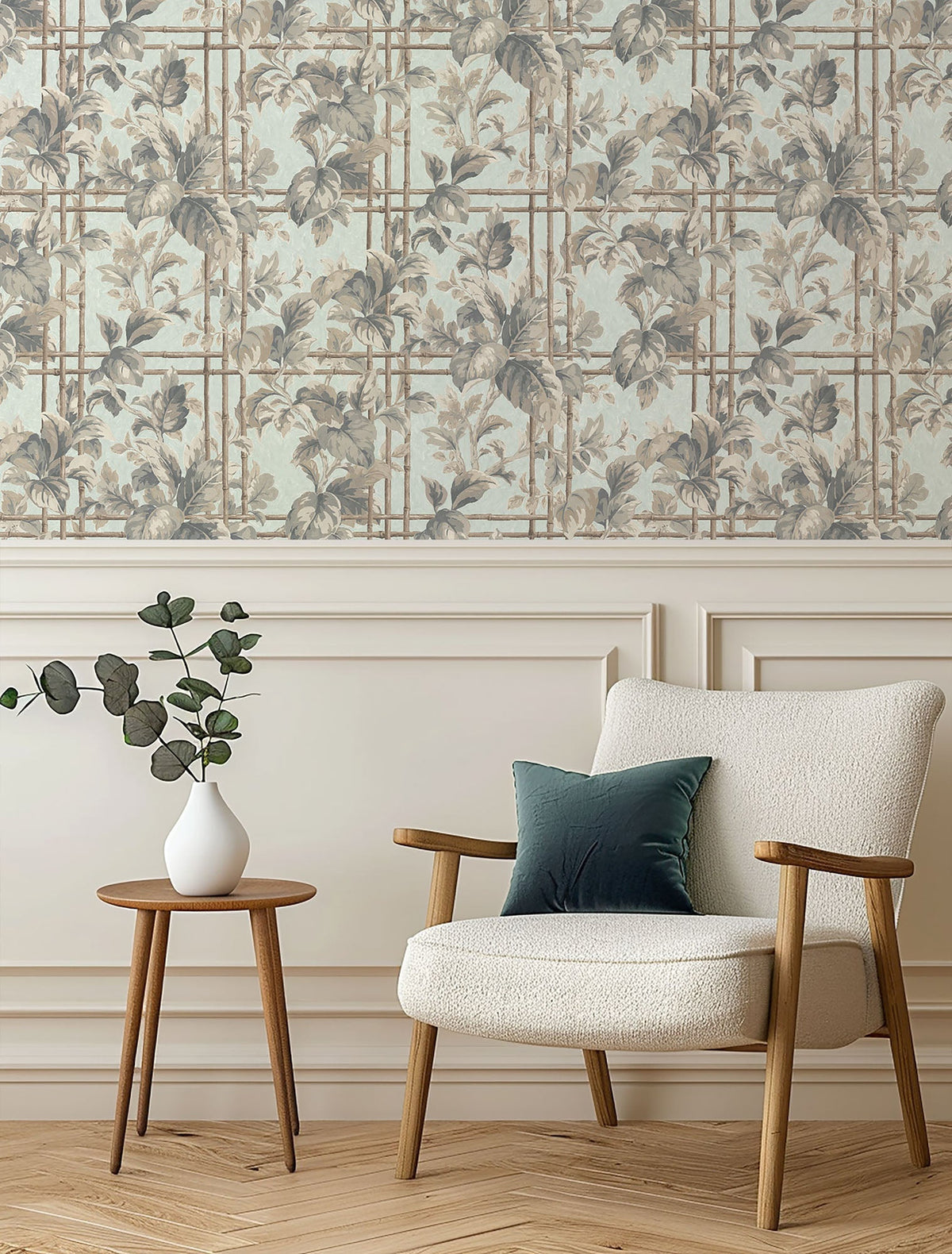 Verdant Trellis Celadon Wallpaper