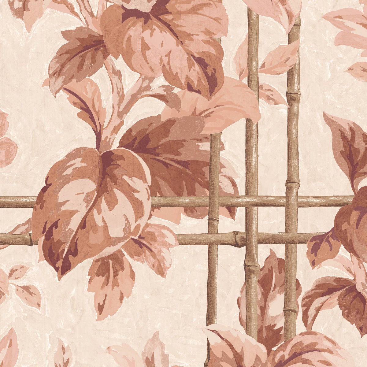 Verdant Trellis Salmon Wallpaper