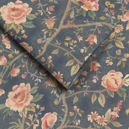 Peonia Navy Wallpaper