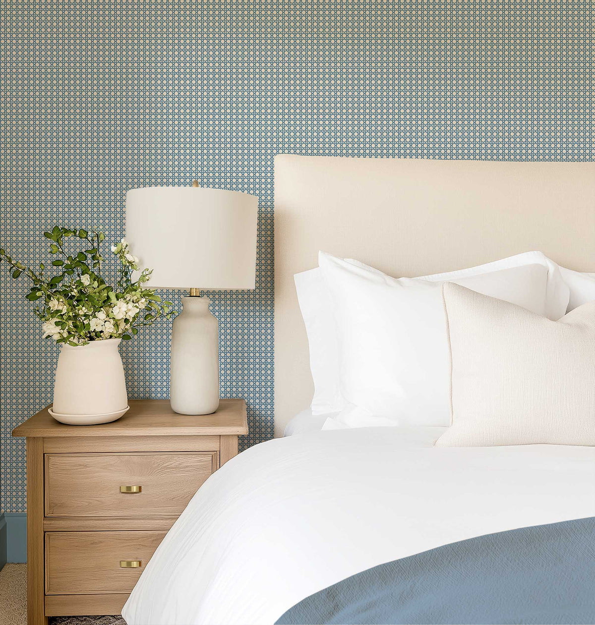 Rattan Indigo Wallpaper