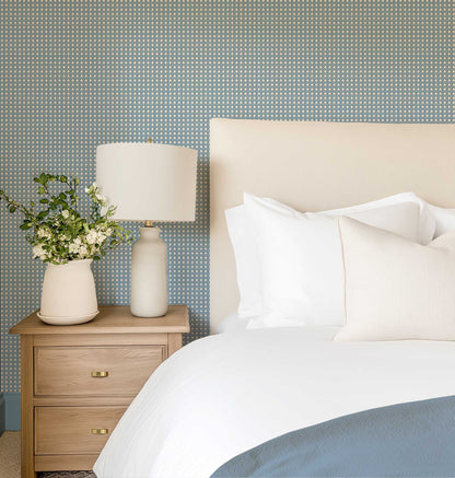 Rattan Indigo Wallpaper
