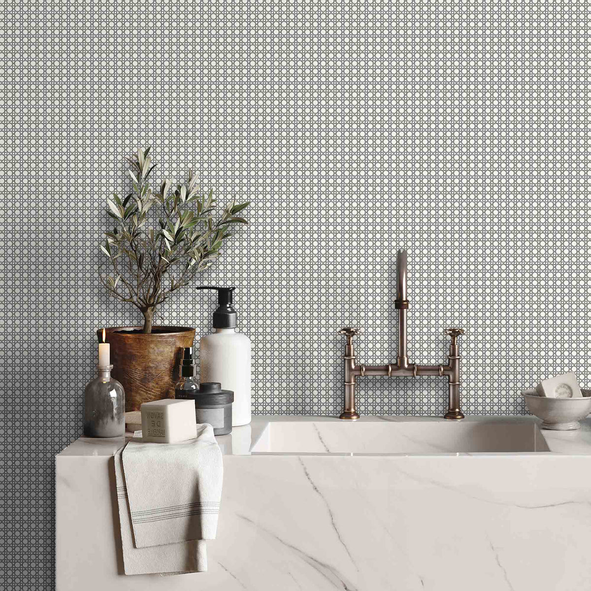 Rattan Mono Wallpaper