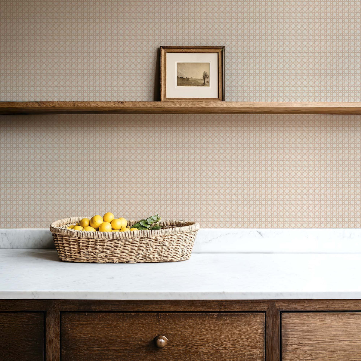 Rattan Soft Apricot Wallpaper