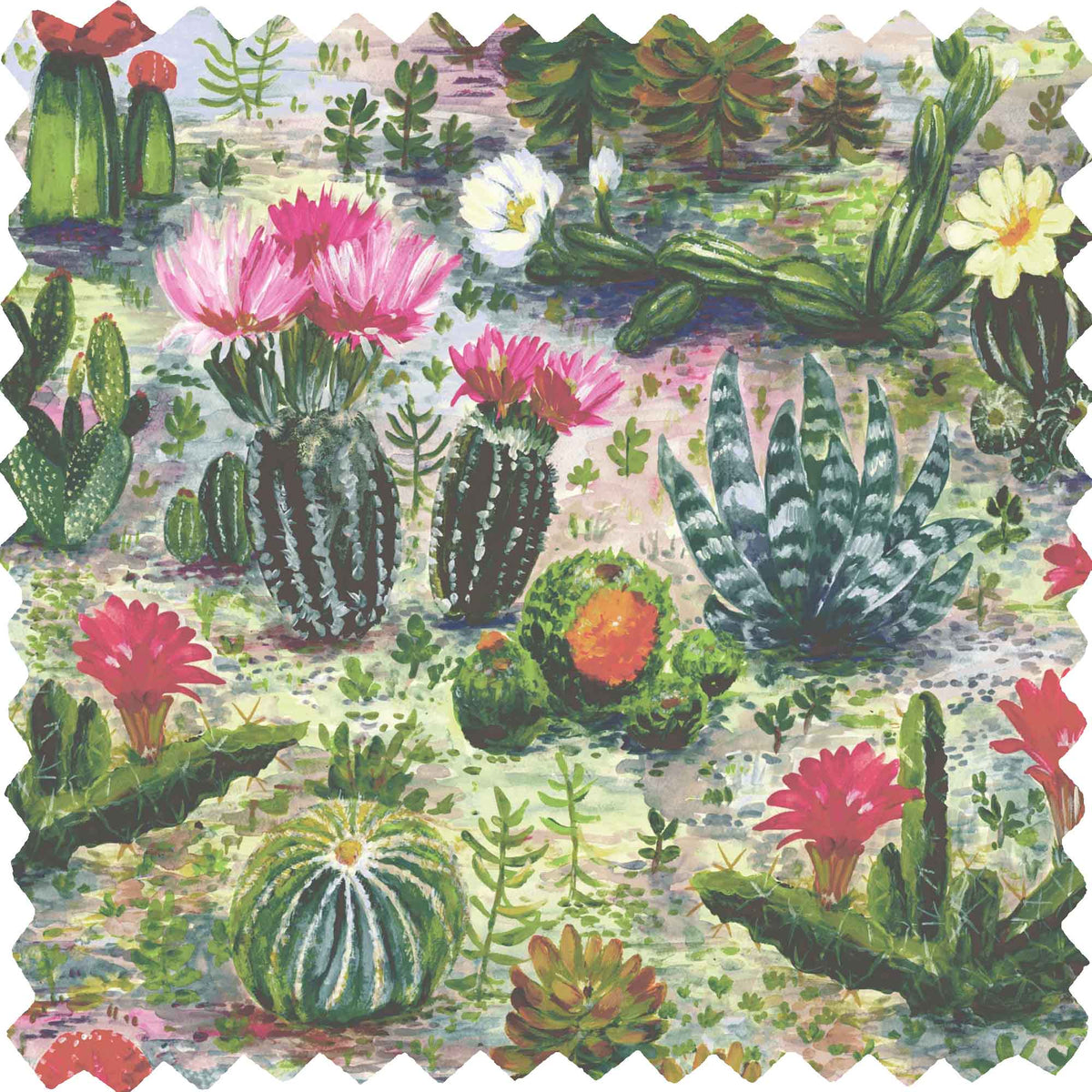 Cacti Multi Velvet Fabric