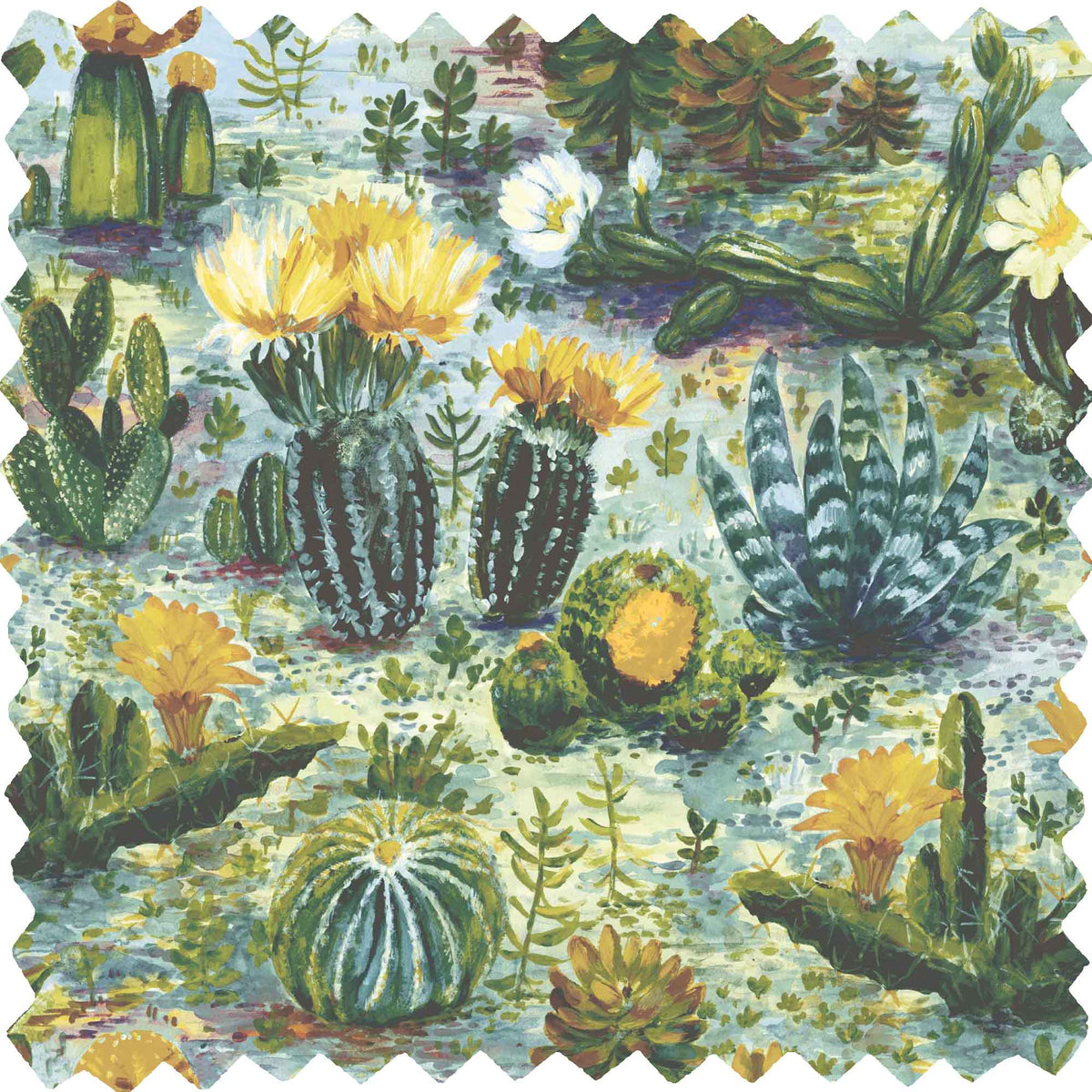 Cacti Dandelion Velvet Fabric