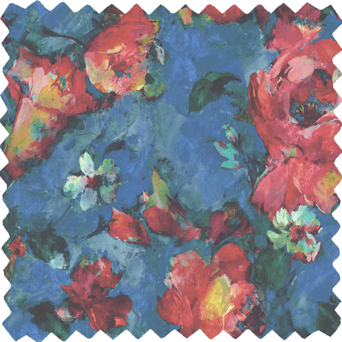 Expressive Floral Linen Fabric