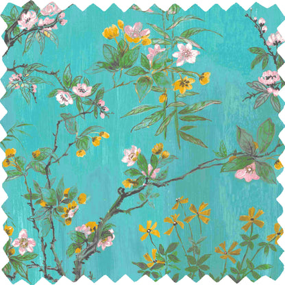 Rivington Teal Linen Fabric