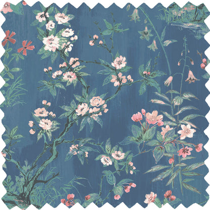 Rivington Marine Blue/Blush Linen Fabric