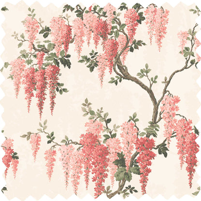 Wisteria Coral Linen Fabric