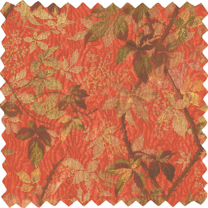 Tropic Coral Red Velvet Fabric