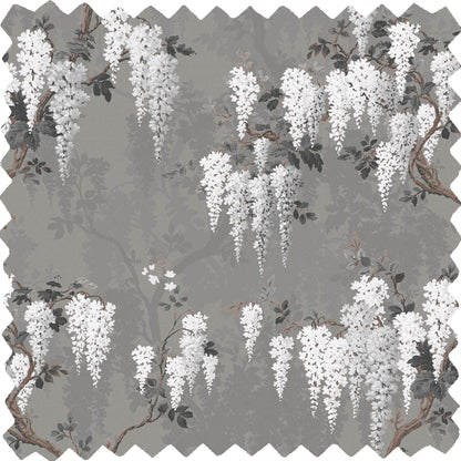 Wisteria Latte/Slate Grey Linen Fabric