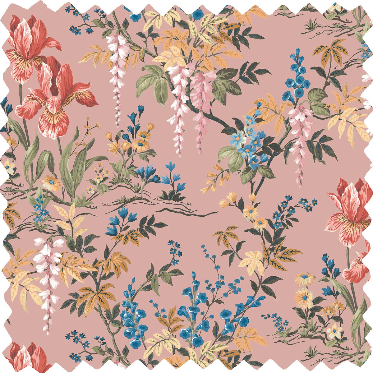 Hestia Salmon Pink Linen Fabric