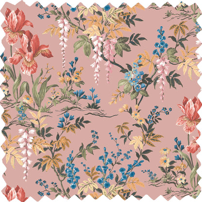 Hestia Salmon Pink Linen Fabric