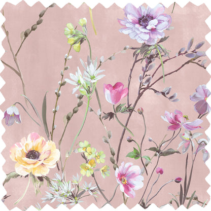 Maytime Dusky Pink Linen Fabric