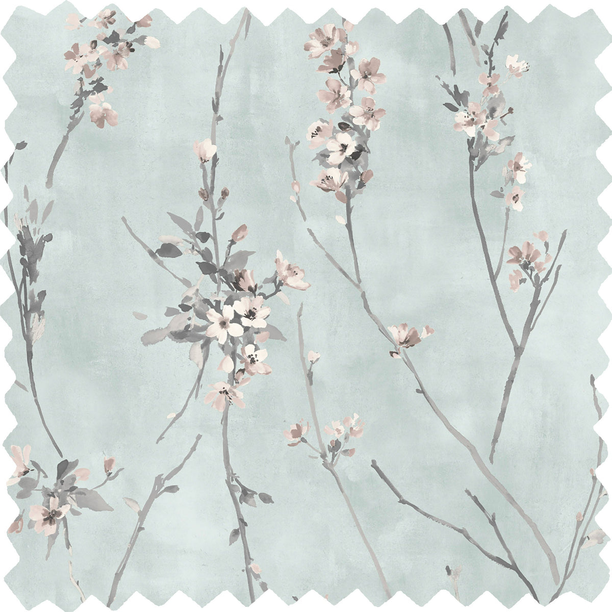 Blossom Duck Egg Blue Linen Fabric