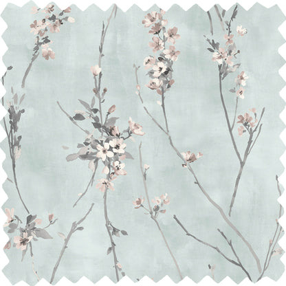 Blossom Duck Egg Blue Linen Fabric