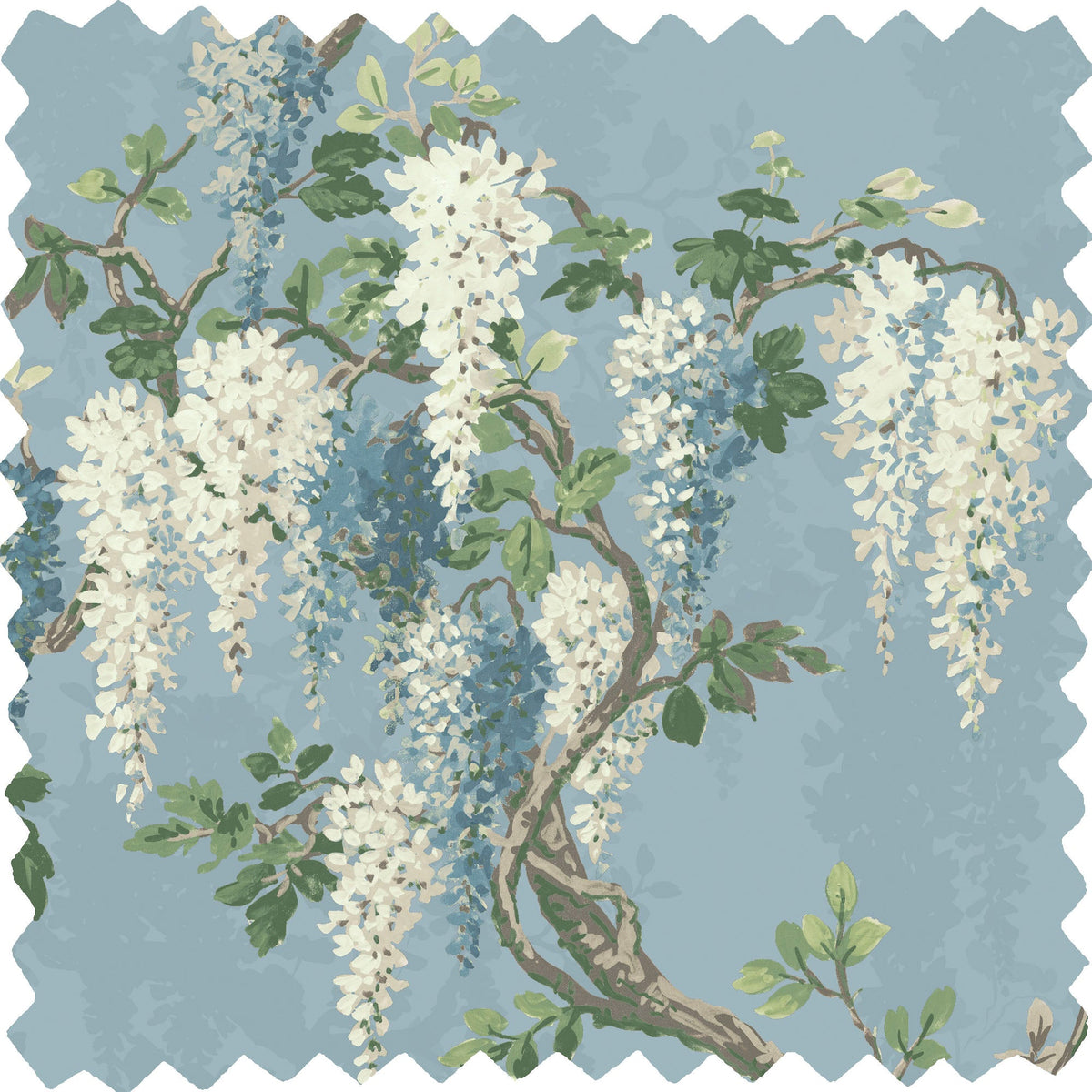 Wisteria Botanical Powder Blue Velvet Fabric