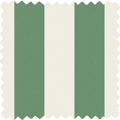 Awning Stripe Green/Magnolia Linen Fabric